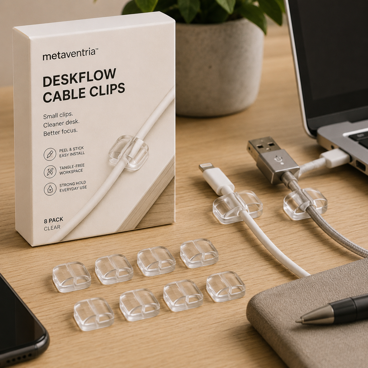 metaventria™ DESKFLOW CABLE CLIPS